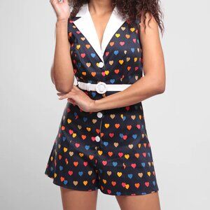 Lucy Rainbow Heart Playsuit Bright & Beautiful US M / 8 UK 12 Modcloth